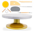 IRSTBL - 12" Banding Wheel for Pottery – Heavy Duty Plastic Pottery Turntable & Sculpting Wheel with Steel Bearings, Anti-Slip Base and 8-Piece Clay Tool Set
