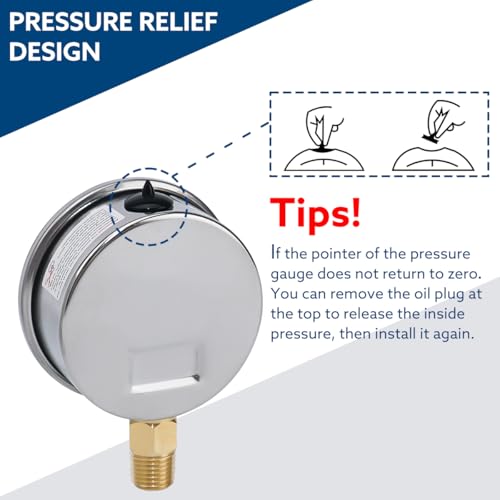 SENCTRL 30 inHg to 30 Psi Vacuum Glycerin Liquid Filled Low Pressure Gauge - size: -15-30 Psi, style: Lower Mount