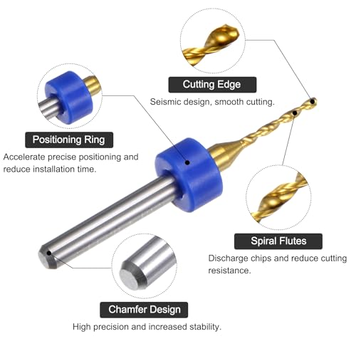 uxcell 10pcs PCB Drill Bits 1/8" Shank 1.2mm Titanium Coated Carbide Micro Twist Mini Drill Bits Set Rotary Drilling Tool for Print Circuit Board Jewelry CNC Engraving - size: 1.2mm