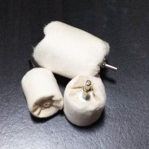 3 Pcs 1/4" Shank White Flannelette Polishing Wheels - style: Cylinder shape