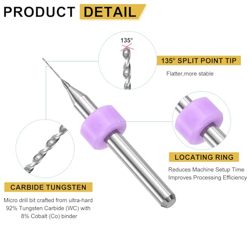 PATIKIL 10 Pack 0.3mm Micro Drill Bits Carbide Tungsten Steel - size: 0.3mm
