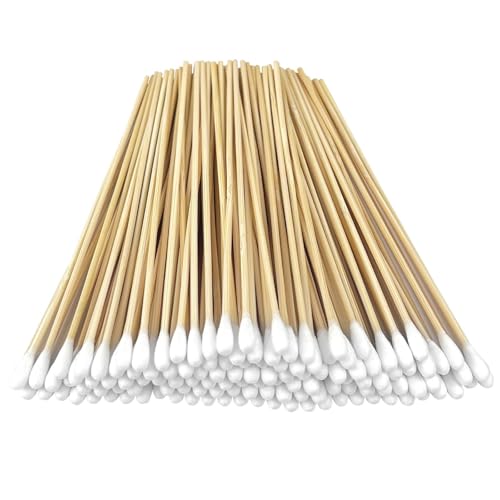 200 PCS Long Wooden Cotton Swabs, Cleaning Cotton Sticks with Wood Handle for Oil Makeup Gun Applicators, Eye Ears Eyeshadow Brush and Remover Tool, Cutips Buds for Baby and Home Accessories - color: 1 Bag-200 Pcs