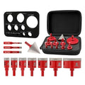 FOCSTOL Tile Hole Saw Kit 11PCS, 1/4"-2-1/2" Drill Bits with Triangle Shank - size: KIT3(Triangle)