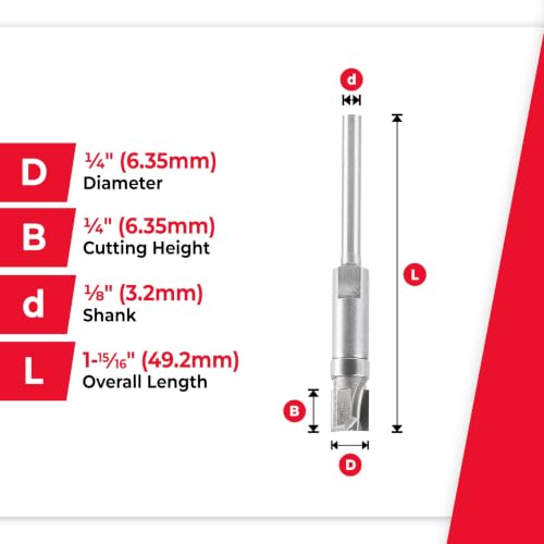 Amana Tool 47223-S Mini Flush RouterBit 1/4 D x 1/4 CH x 1/8 SHK w/ Bearing - size: 1/4 Dia x 1/4 x 1/8" Shank