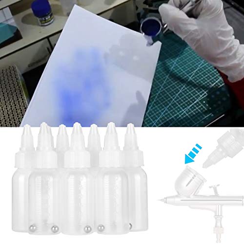 Ranvo Plastic Jar Bottles, 30ml Empty Airbrush Bottles with Scale for Adding Pigment