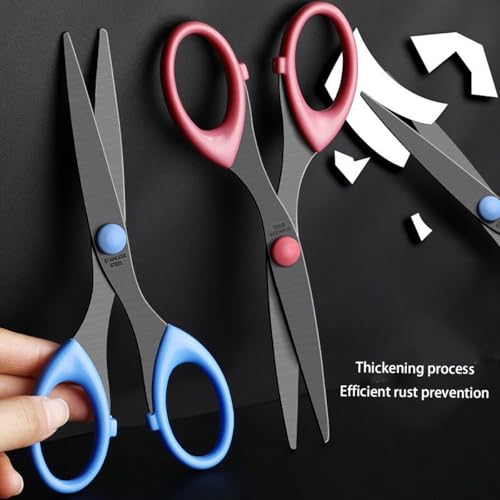 3 Pack 6.5 Inch Multi-Purpose Craft Scissors, Non-Stick(Orange) - color: Orange