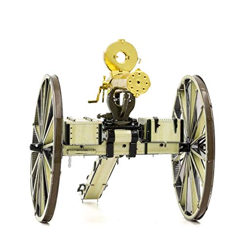 Metal Earth Fascinations Wild West Gatling Gun 3D Metal Model Kit Bundle with Tweezers