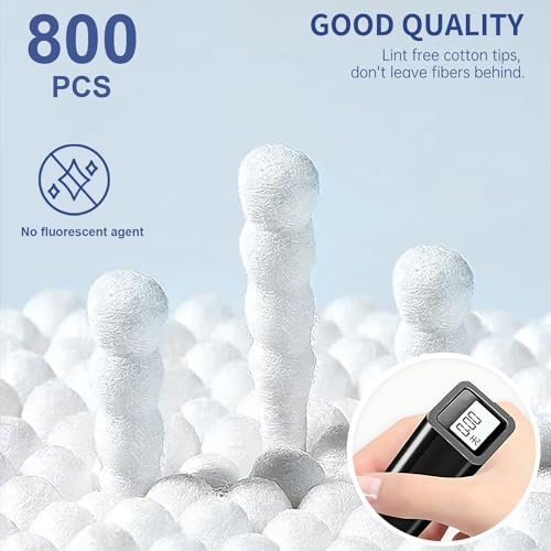Cotton Swabs, 800 Count Double Spiral Tipped with Paper Stick, Cotton Buds for Makeup, Personal Care, Crafts - size: Double Spiral Head