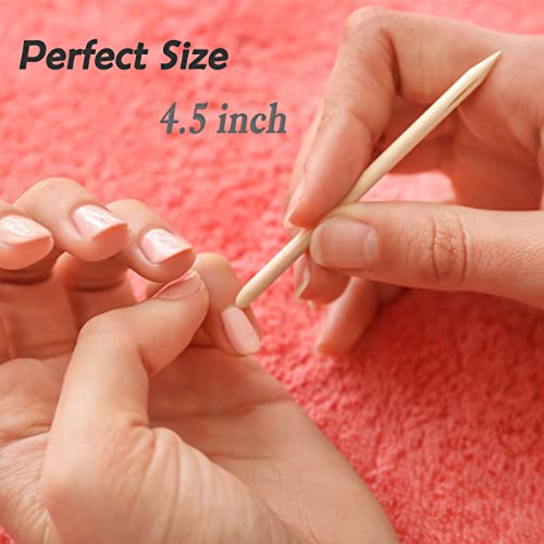 Orange Wood Sticks for Nails, Dual Ended, 4.5 Inch, 200 Pcs