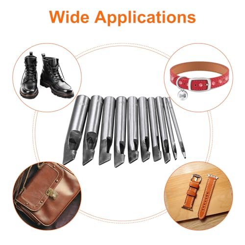 HARFINGTON Leather Oval Hole Punch 25x3mm Belt Hole Puncher Oblong Hollow Punching Cutting Tool for Leather Crafting, Watch Band, Strap, Cloth, Gaskets - size: 25mm x 3mm
