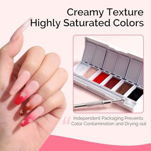 MelodySusie Gradient Painting Gel with 100 Sponges&Metal Grabber Set - color: E-Caramel Brown Set