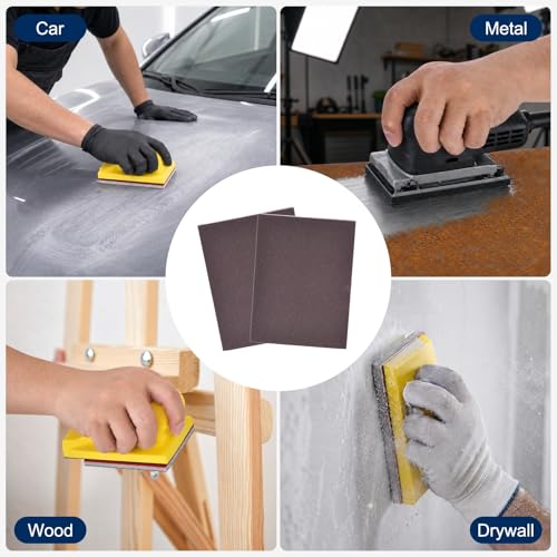 10Pcs 60Grit Sanding Sponges, 5.5x4.5In Hook & Loop Black - size: 60 Grit