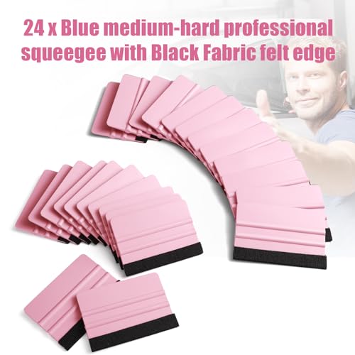24 Pcs Squeegee for Vinyl Decal, Pink - color: Pink