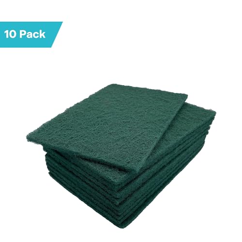 VSM 10-Pack: 6" x 9", Green - Fine, Non-Woven Hand Pad, Aluminum Oxide Grains, Rust and Oxidation Resistant, Multipurpose Abrasive Scrub Pad for Finishing and Cleaning