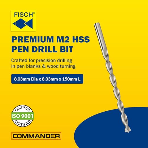 Pen Drill Bit - HSS Pen Maker Bit Parabolic Flutes, Letter O 8.03mm x 150mm - size: Letter "O"