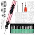 Electric Engraving Pen with 37 Bits for Wood Glass Stone Carving (Rose Red) - color: Rose Red