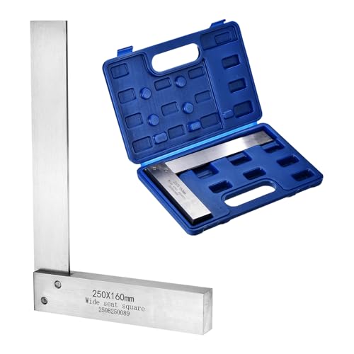 HARFINGTON Machinist Square 9.84"x6.3"x0.77" Carbon Steel Engineer Square - size: 9.84" x 6.3" x 0.77"