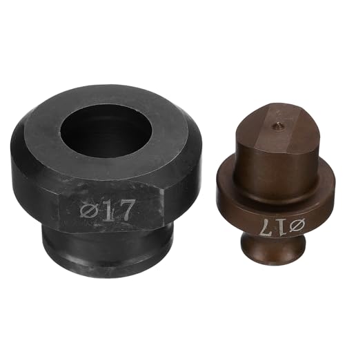 HARFINGTON Hydraulic Hole Punch Die 17mm Precise Round Hole Electric Punching Kit for MHP-20 JP-20, Burgundy & Black - size: 17mm
