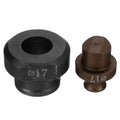 HARFINGTON Hydraulic Hole Punch Die 17mm Precise Round Hole Electric Punching Kit for MHP-20 JP-20, Burgundy & Black - size: 17mm