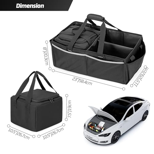 Front Trunk Organizer with Cooler Bag Compatible with Tesla Model 3 Model Y