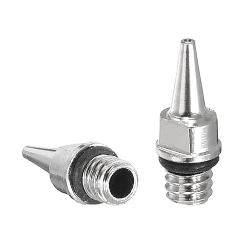 PATIKIL 3Pcs 0.2mm Air Brush Nozzle Only Brass Nozzle Replacement Parts Accessories for Air Brush Nozzle Art Craft Projects - size: 0.2mm