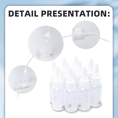 10Pack Airbrush Paint Bottle 30ml with Scale&Mixing Ball Plastic Container - size: 1 Ounces