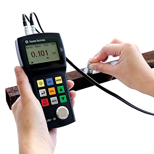 YUSHI UM1 Series UM-1D Handheld Portable Ultrasonic Thickness Gauge Tester Meter 0.03'' to 12'' / PT-08 Probe/Transducer P-E & E-E (echo-echo) Through Paint & Coatings - style: UM-1D