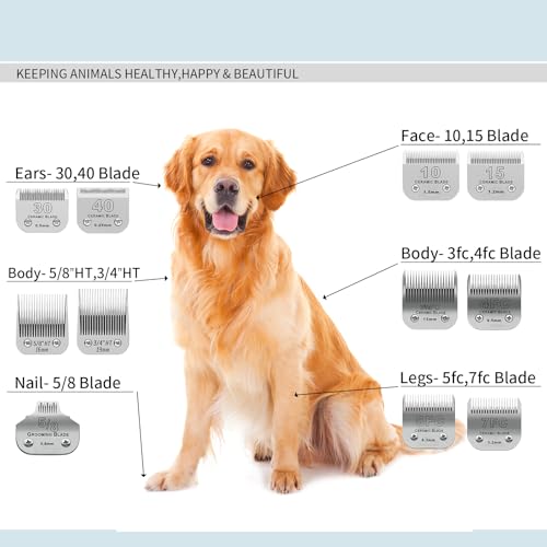 5/8HT Grooming Ceramic Pet Clipper Blades Compatible with Andis & Oster A5 - color: Silver, size: 5/8HT 16mm