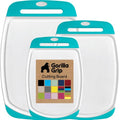 GORILLA GRIP Cutting Board Set of 3, Slip Resistant and Nonporous Turquoise - color: Turquoise/White