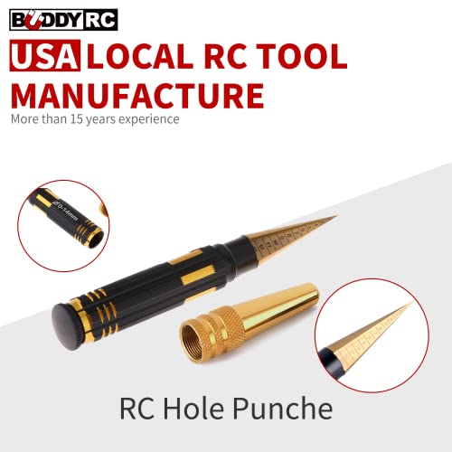 Buddy RC Portable Stainless Steel Hole Punche Reamer, 0-14mm RC Body Reamer for RC Model Car Tools
