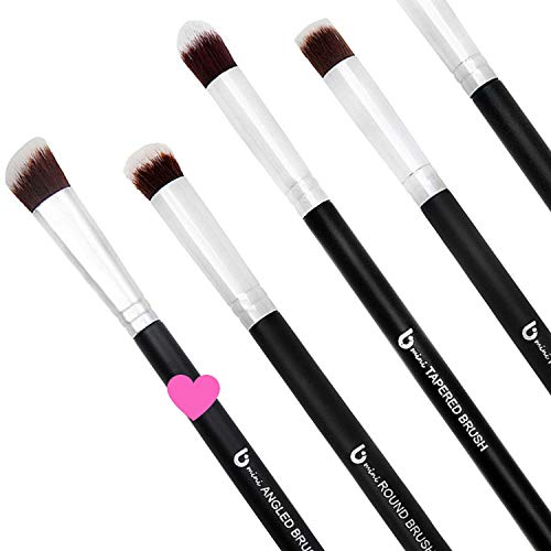 Angled Eyeshadow Blending Makeup Brush – Small Mini Angle Kabuki, Synthetic Eye Shadow Blender Brushes for Eyelid, Brow Bone, Crease, Cheek Highlighter, Setting Liquid Cream Mineral Powder Cosmetics