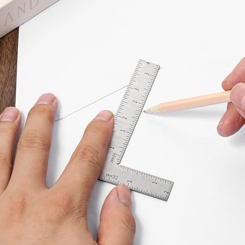 L Shaped Ruler Mini Measuring Tool 2 inch by 4 inch Square Ruler 90 Degree Square L Rulers Framing Rulers Measuring Tools for Engineers Carpenter - size: 2*4in