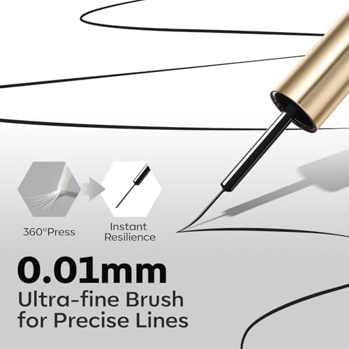 modelones Black French Tip Liner Gel Polish 15ml Built-in Fine Brush - color: A-All Black-1