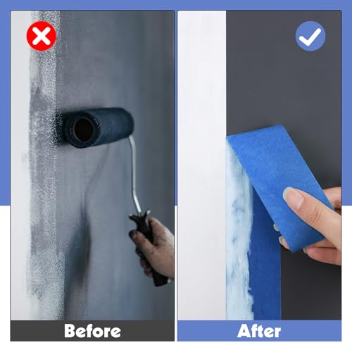 10Rolls Blue Painters Tape 1.5In×55Yd Wide Blue Masking Tape for Painting - size: 10rolls/1.5in