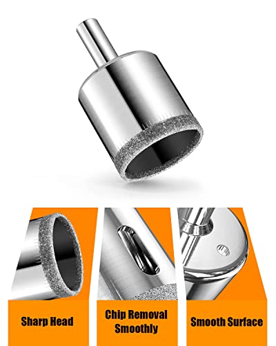 Diamond Drill bits, 15 PCS Diamond Hole Saw Drill Bit Set for Tile Pot, Glass Drill bits for Ceramic Bottles Porcelain Marble Granite Stone - color: 15 PCS (1/4"-2") Diamond Hole Saw