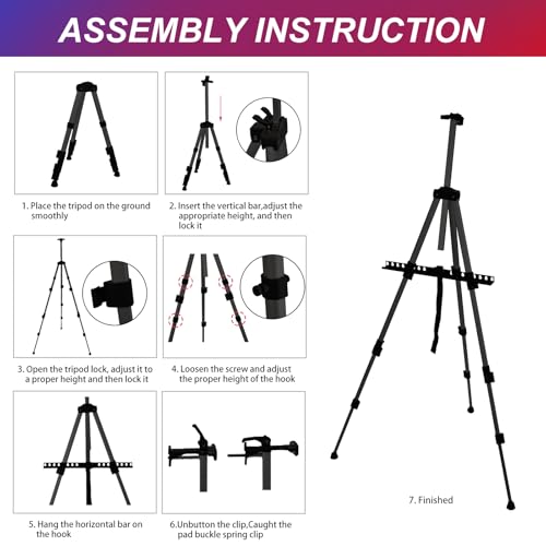 AROIC 8 Pack Painting Display Easel Stand Portable Adjustable - style: 8P
