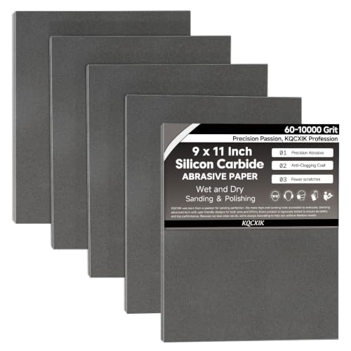 12-Sheet Premium 1200 Grit Wet Dry Sandpaper, 9 x 11 Inch - color: 1200Grit, size: 9x11inch