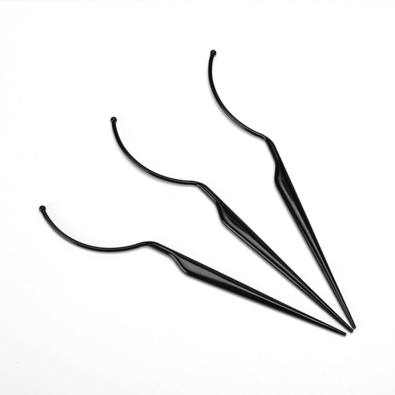 3Pcs False Eyelash Display Stick Lash Applicator Tool Holder for Salon and Home Use Plastic Black Eyelash Auxiliary Tool for Lash Trials