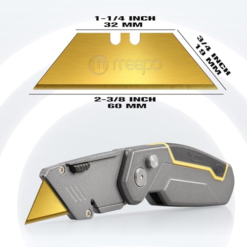 M MEEPO Utility Knife Blades, Never Rust, Titanium SK-2 Steel, 50-Pack - color: Titanium 50-pack