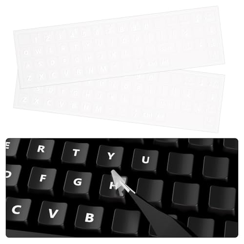 ProElife Keyboard Letter Stickers with Tweezer, Short, White - color: White
