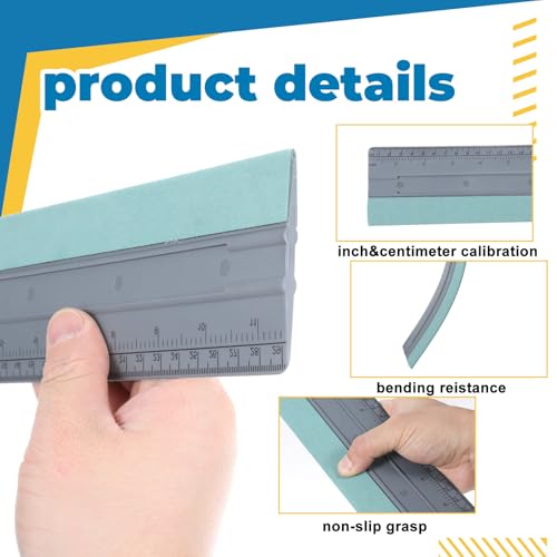 Felt Squeegee, 12 Inch Vinyl Squeegee Tool, Wallpaper Smoothing Tool with Ruler & Micro Suede Felt Edge for Vinyl Graphic Decal Car Wrapping Applicator Wallpaper Smoothing