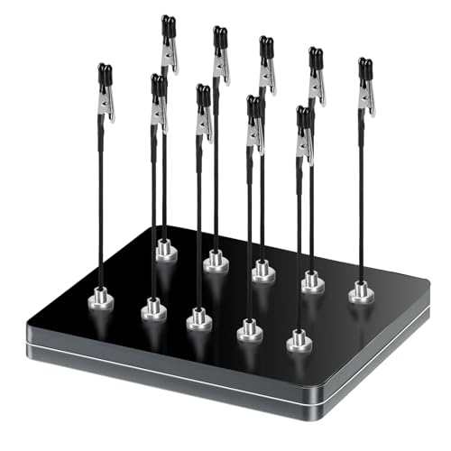 Metal Painting Stand Base Holder, 10 PCS Magnetic Bendable Alligator Clip - color: Black, size: S