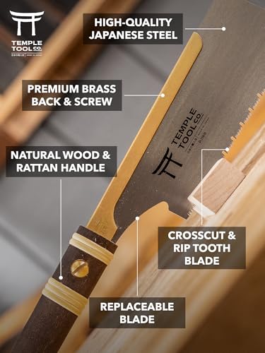 Japanese Pull Saw - Dozuki 6 for Ripcut and Crosscut - Hand Saw for Dovetails, Tenons, Fine Joinery - Dovetail saw - Temple Tool Co. - style: Dozuki 6