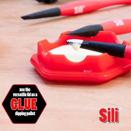 Sili Glue Brush Kit with Micro Wood Glue Applicator Brushes & Storage Pod