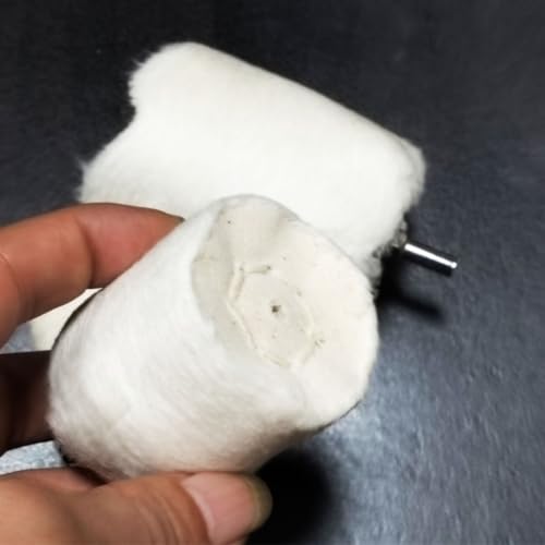 3 Pcs 1/4" Shank White Flannelette Polishing Wheels - style: Cylinder shape