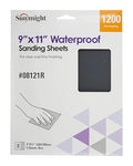 Sunmight 9" X 11" 1200 Grit Sandpaper Sheets - Waterproof Sand Paper with Aluminum Oxide Grain & Latex Paper Backing for All Surface Area Preparation - Sheets (Pack of 5) - style: 1200 Grit