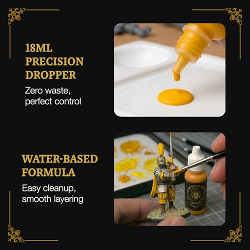 Ludus Bellum Miniature Paint Yellow Color 18ml Precision Dropper Bottle - color: Yellow