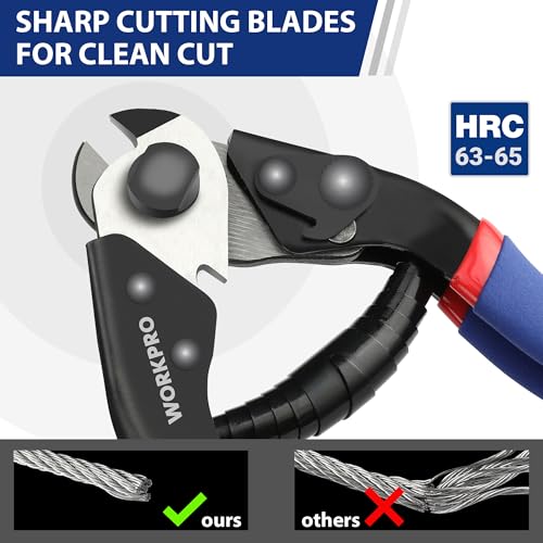 WORKPRO Cable Cutter, 7-1/2 Inch Heavy Duty Wire Rope Cutter