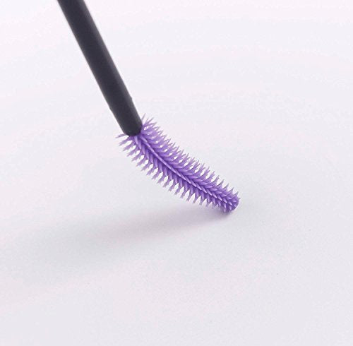 BIHRTC Pack of 100 One-Off Disposable Silicone Eyelash Mascara Brushes - color: Purple