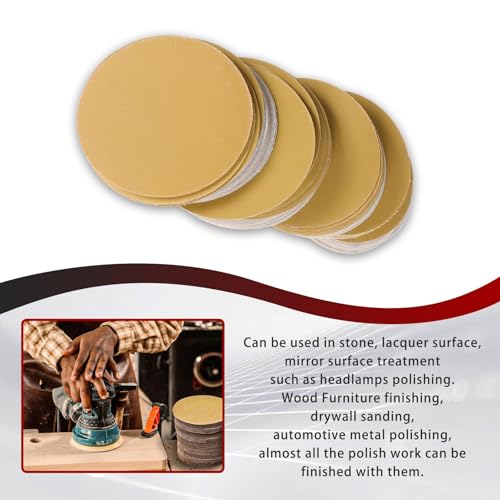 findmall 5-Inch NO-Hole 100Pcs Hook Loop Pads Sanding Disc 320 Grit - size: 320grit